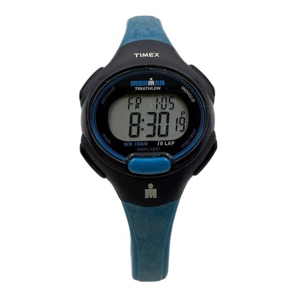 Timex Ironman Triathlon Digital Watch Blue Band 10 Lap WR 100M ( See Des) - Picture 1 of 6